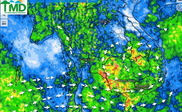 ทั่วไทยมีฝนต่อเนื่อง เตือนภาคกลางตอนล่าง ตะวันออก ระวังฝนตกหนัก-น้ำท่วม