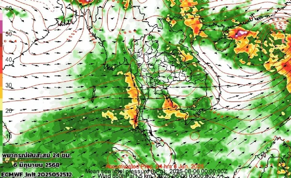 หลัง 28 พ.ค. ฝนลดลง ยกเว้นเหนือ อีสาน และด้านรับมรสุม