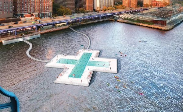 +POOL นิวยอร์ก สระว่ายน้ำที่ลอยน้ำได้ พร้อมระบบกรองน้ำในตัว