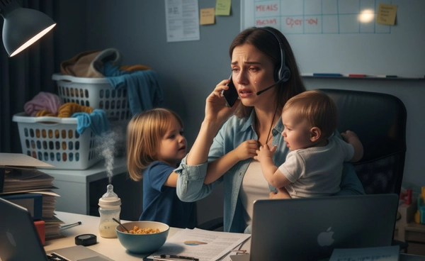 คุณแม่ที่ทำงานนอกบ้านและเลี้ยงลูกไปพร้อมกัน ต้องเผชิญระดับความเครียดสูงเป็นประวัติการณ์