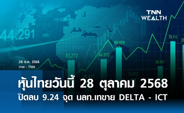 หุ้นไทยวันนี้ 28 ตุลาคม 2568 ปิดลบ 9.24 จุด นักลงทุนเทขาย DELTA - ICT