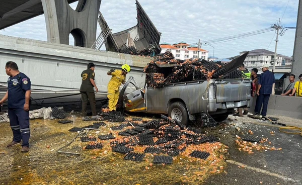 สะพานลอยบางนา–ตราด กม.34 ถล่ม ย้ำบทเรียนอุบัติเหตุบนถนนสายหลัก