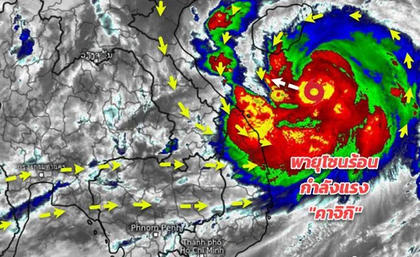 พายุ “คาจิกิ” กระทบไทย กรมอุตุฯ เปิดรายชื่อจังหวัดฝนตกหนักถึงหนักมากหลายพื้นที่