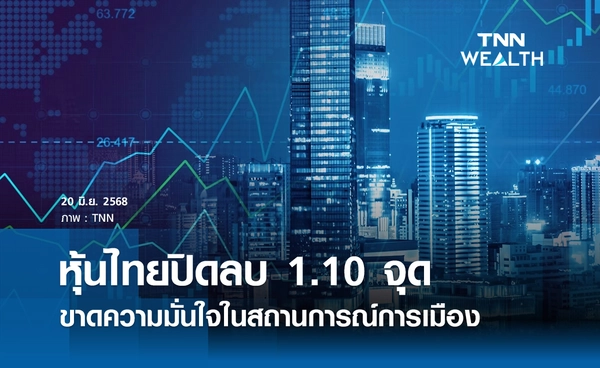 หุ้นไทยวันนี้ 20 มิถุนายน 2568 ปิดลบ 1.10 จุด ขาดความมั่นใจในสถานการณ์การเมือง