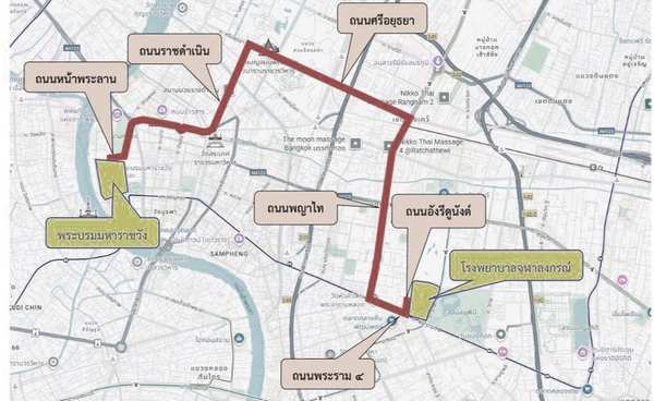 เปิดเส้นทางเคลื่อนพระบรมศพพระพันปีหลวง จาก รพ.จุฬาฯ สู่พระบรมมหาราชวัง