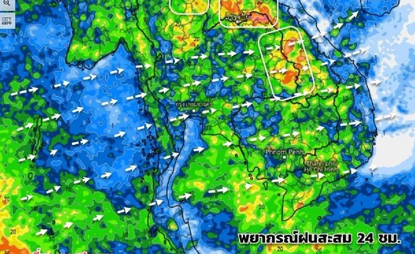 หย่อมความกดอากาศต่ำในทะเล ทำทั่วไทยมีฝนเพิ่มขึ้น 19-20 ก.ค.