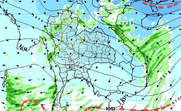 ลมหนาวแรง ไทยตอนบนอากาศเย็น