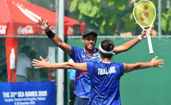 เทนนิสคู่ผสมไทยการันตีทอง  หลังเจอกันเองรอบชิงซีเกมส์ฯ