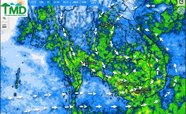 พยากรณ์อากาศ 7 วัน ร่องมรสุมพาดผ่านภาคกลาง เตือนอีสาน กลาง ตะวันออก และใต้ ระวังฝนตกหนักช่วง 12-18 ต.ค.