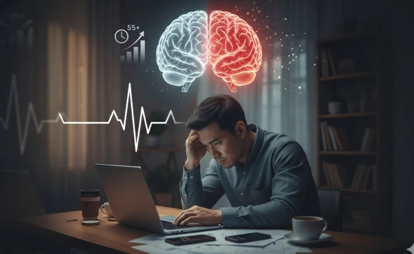 วิจัยชี้ทำงานเกิน 55 ชั่วโมงต่อสัปดาห์ เปลี่ยนสมองให้คล้ายมีการบาดเจ็บเรื้อรัง