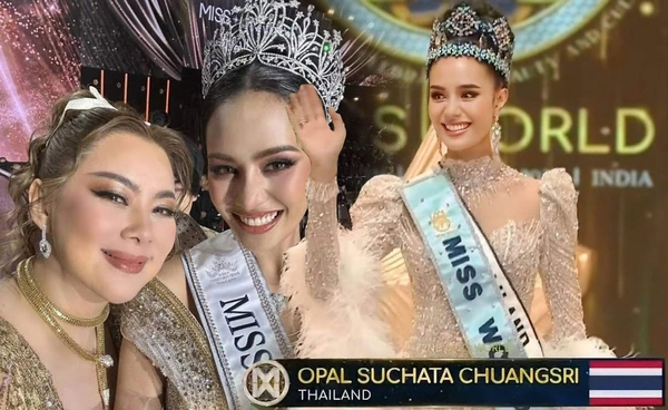 คนบันเทิงร่วมยินดี โอปอล สุชาตา สร้างประวัติศาสตร์ มิสเวิลด์ คนแรกของไทย