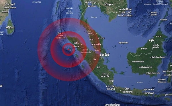 แผ่นดินไหว 6.4 ตอนเหนือของหมู่เกาะสุมาตรา ประเทศอินโดนีเซีย