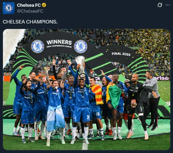 ผลบอล ยูฟ่า คอนเฟอเรนซ์ ลีก 2024/25 รอบชิงชนะเลิศ : เชลซีแชมป์! ยิง 4 ลูกรวด พลิกชนะ เรอัล เบติส 4-1
