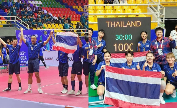 ตะกร้อลอดห่วงไทยครองเจ้าอาเซียน! ทีมชาย - หญิง กวาด 2 เหรียญทองซีเกมส์