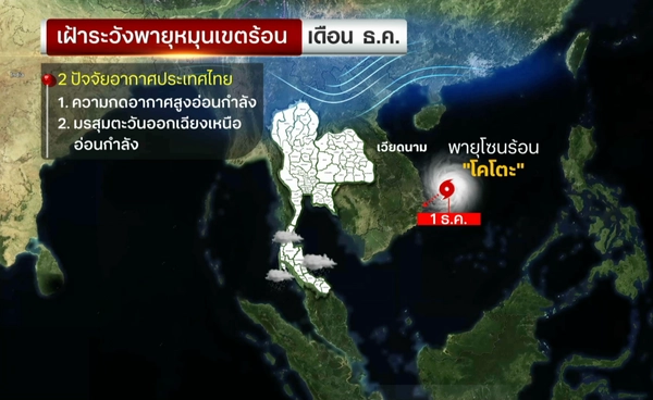 เฝ้าระวังพายุหมุนเขตร้อน เดือน ธ.ค.