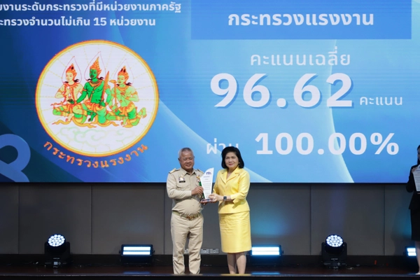 "บุญสงค์" ปลื้ม ก.แรงงาน คว้ารางวัล  “ITA  AWARDS  2025” ยืนหนึ่งองค์กรมีคุณธรรม-โปร่งใส สูงสุดของประเทศ