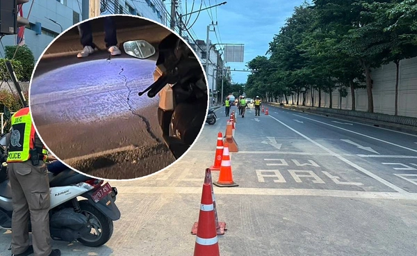 ตรวจสอบรอยร้าว "ถ.สุโขทัย" ปลอดภัย ไม่กระทบต่อโครงสร้าง สัญจรได้ตามปกติ