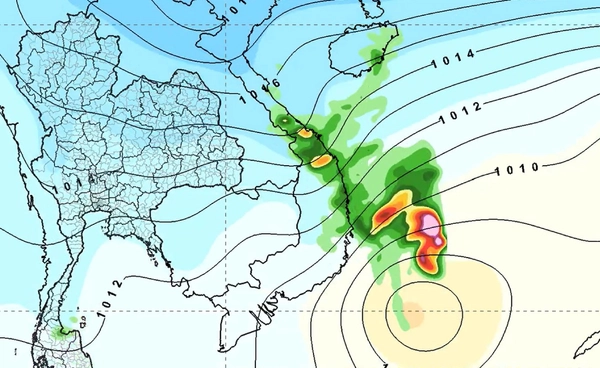 อย่าเพิ่งแตกตื่น! คาดพายุลูกใหม่มาเจอลมหนาว อาจสลายก่อนถึงไทยตอนบน