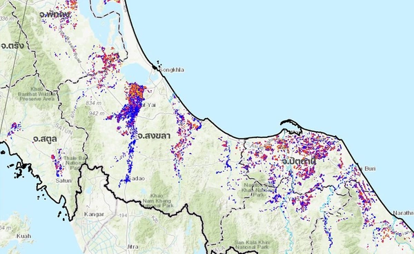 สถานการณ์น้ำท่วมล่าสุด ภาพถ่ายจากดาวเทียม พบพื้นที่ 7 จังหวัด น้ำท่วมขัง 334,895 ไร่  