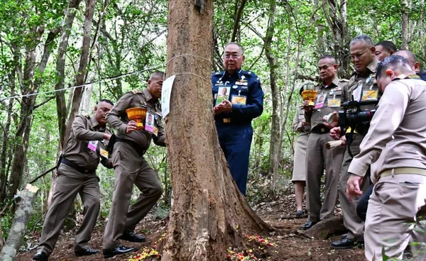 พิธีบวงสรวงตัดไม้จันทน์หอม สร้างพระโกศจันทน์ในพระราชพิธีถวายพระเพลิง