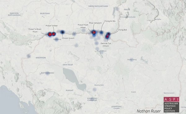 นักวิเคราะห์ภาพถ่ายดาวเทียมออสเตรเลียพบหลักฐานความขัดแย้งมีแนวโน้มเริ่มต้นจากฝั่งกัมพูชา