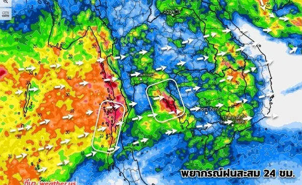 19-25 ก.ค.เตือนทั่วไทยฝนตกหนัก จากอิทธิพลพายุโซนร้อนวิภา
