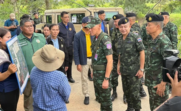 แม่ทัพภาคที่ 1 ลงพื้นที่ชายแดนสระแก้ว ติดตามสถานการณ์รุกล้ำที่ดิน