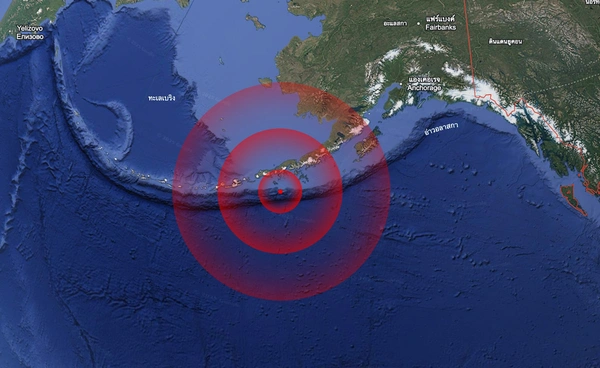 อลาสกาสะเทือน!  แผ่นดินไหวขนาด 7.3  เขย่าชายฝั่งสหรัฐฯ   