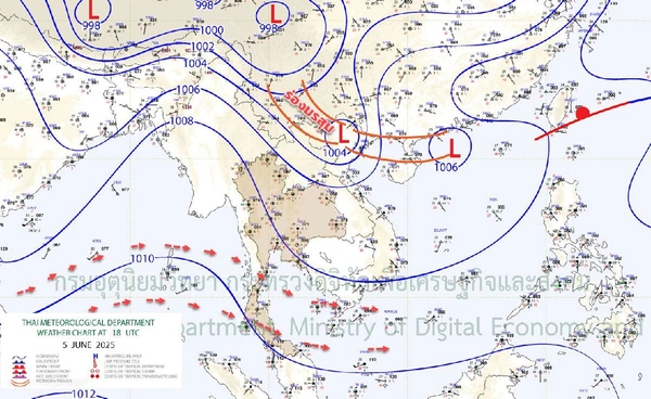 เตือน 7-13 มิ.ย.ฝนตกหนัก เหนือ อีสาน ตะวันออก ใต้ ส่วนใหญ่ตกช่วงบ่าย-ค่ำ