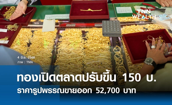 ราคาทองคำวันนี้ 4/06/68 เปิดตลาดปรับขึ้น 150 รูปพรรณขาย 52,700 บาท