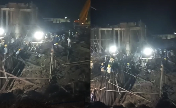 โครงเหล็กอุโมงค์น้ำทรุด มีนบุรีเจ็บ 13 เร่งค้นหาผู้ติดค้าง 