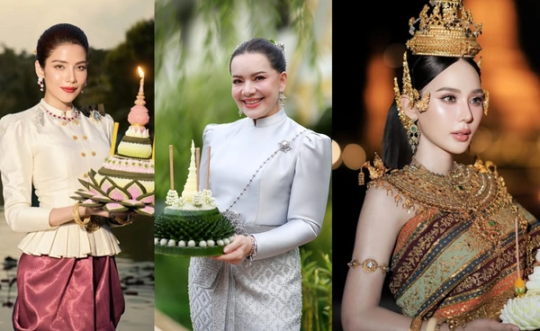 สีสันวันลอยกระทง 2568 เหล่าคนดังพร้อมใจนุ่ง "ชุดไทย" สวยสะกดตา สืบสานประเพณีไทย