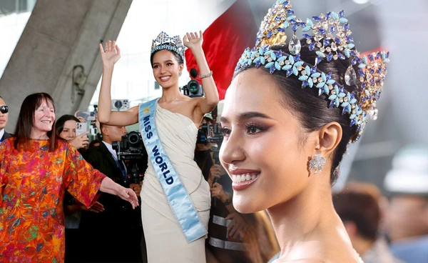 มิสเวิลด์ 2025 โอปอล สุชาตา กลับถึงประเทศไทย แฟนแห่ต้อนรับแน่นสนามบิน
