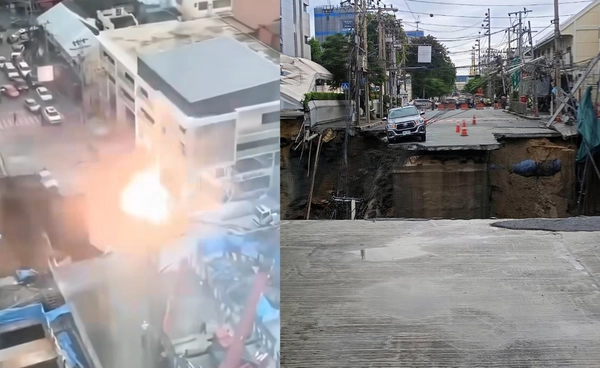 เปิดคลิปนาทีระทึก ถนนทรุดหน้า รพ.วชิรพยาบาล หลุมลึก 50 เมตร