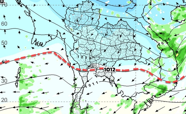 เตือนใต้ตอนล่างยังมีฝน ไทยตอนบนอากาศเย็นถึงหนาว