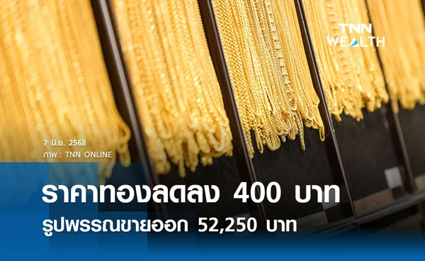ราคาทองคำวันนี้ 7 มิ.ย. 2568 เปิดตลาดปรับลงแรง 400 บาท รูปพรรณขายออก 52,250 บาท