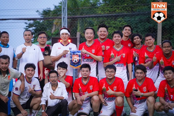 ทีมฟุตบอล TNN FC แข่งขันฟุตบอลกระชับมิตร ทีมแมงปอล้อคลื่นนำทีม "แท่ง ศักดิ์สิทธิ์" 