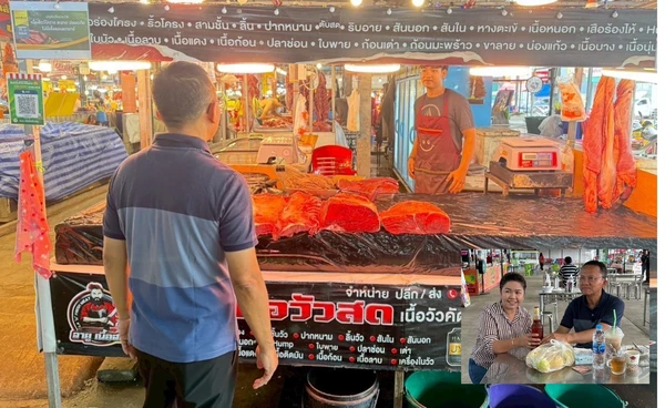 "สมศักดิ์" เดินตลาดเทิดไท โคราช ปลื้มราคาเนื้อวัวขยับสูง ช่วยเกษตรกรปลดหนี้