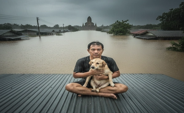 คู่มือเอาตัวรอดจาก "น้ำท่วมฉุกเฉิน" น้ำท่วมมิดหลังคา สำหรับคน และสัตว์
