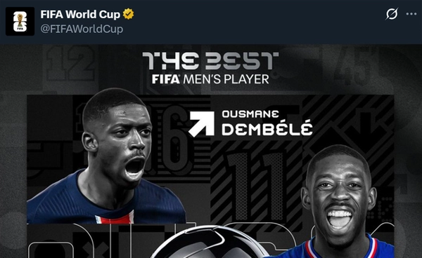 เดมเบเล่ได้อีกรางวัล ผงาดคว้า ฟีฟ่า เดอะ เบสต์