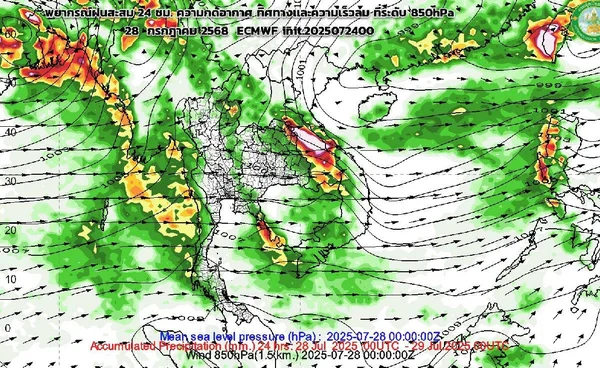 ปลายก.ค. ฝนลดลง คาดพายุใหม่ 3 ลูก ไม่เคลื่อนเข้าไทย