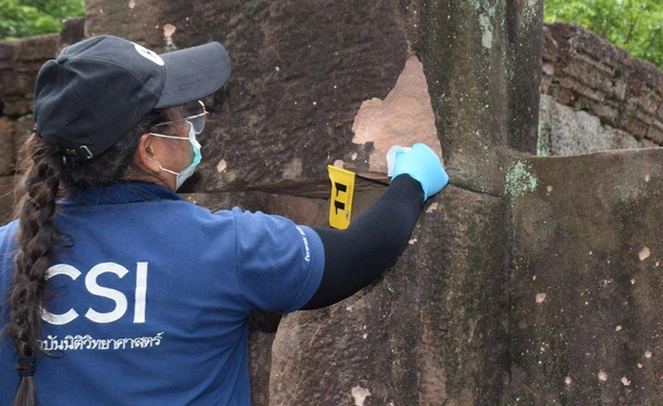 เปิดภาพความเสียหายปราสาทตาเมือนธม หลังเหตุสู้รบชายแดนไทย - กัมพูชา