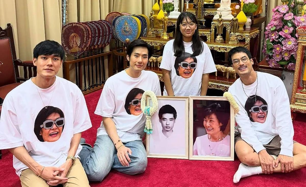 บ้าน"ฉัตรบริรักษ์"นำโดย บอย ปกรณ์ ร่วมทำบุญ99วัน แม่งามทิพย์