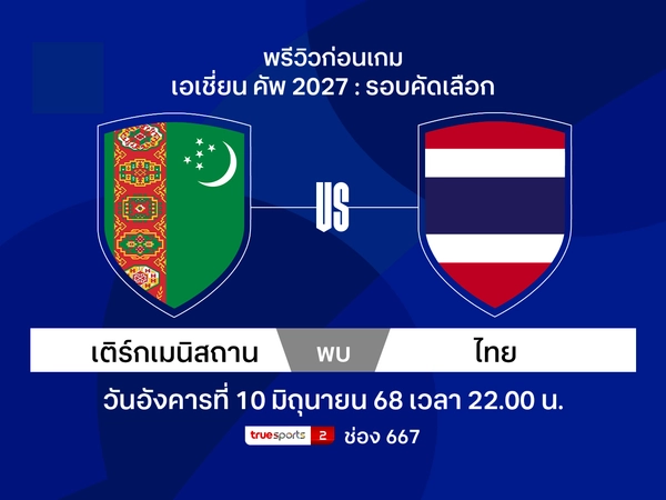 พรีวิว-วิเคราะห์บอลเอเชียนคัพ 2027 เติร์กเมนิสถาน พบ ทีมชาติไทย