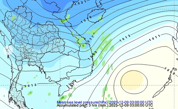 5-6 ธ.ค. ฝนเพิ่มขึ้น ภาคใต้ระวังฝนตกหนัก จับตาพายุลูกใหม่ในทะเลจีนใต้