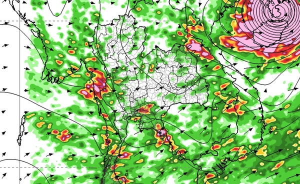 คาดการณ์อากาศ 7 วัน  ทั่วไทยฝนเพิ่ม  เตือนน้ำท่วมฉับพลัน