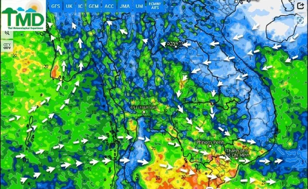 ร่องมรสุมพาดไทยตอนบน 9-13 ต.ค. ฝนตกต่อเนื่อง