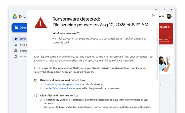 Google Drive เพิ่ม AI ใหม่ สกัดแรนซัมแวร์บน Microsoft Office และอื่น ๆ ช่วยกู้คืนไฟล์ที่ถูกโจมตีได้ด้วย