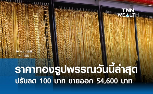 ราคาทองคำวันนี้ 10 ก.ย. 2568 เปิดตลาดปรับลด 100 บาท รูปพรรณขายออก 55,400 บาท