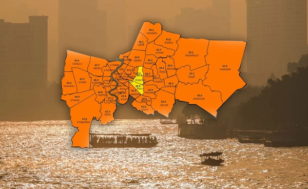 สถานการณ์ฝุ่น PM 2.5 กรุงเทพฯ เช้านี้ เกินมาตรฐานทุกพื้นที่ “บางรัก” ค่าสูงสุด